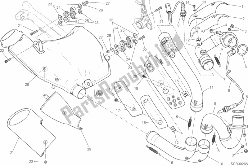 Todas as partes de Sistema De Exaustão do Ducati Scrambler Mach 2. 0 Thailand 803 2018